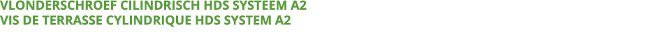 VLONDERSCHROEF CILINDRISCH HDS SYSTEEM A2 VIS DE TERRASSE CYLINDRIQUE HDS SYSTEM A2
