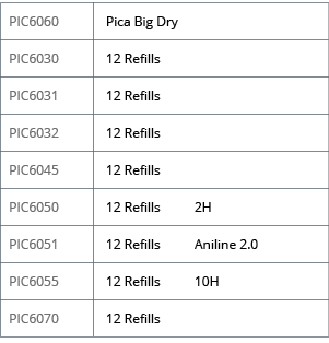 PIC6060,Pica Big Dry,PIC6030,12 Refills ,PIC6031,12 Refills,PIC6032,12 Refills,PIC6045,12 Refills ,PIC6050,12 Refills   