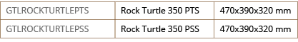 GTLROCKTURTLEPTS,Rock Turtle 350 PTS,470x390x320 mm,GTLROCKTURTLEPSS,Rock Turtle 350 PSS,470x390x320 mm